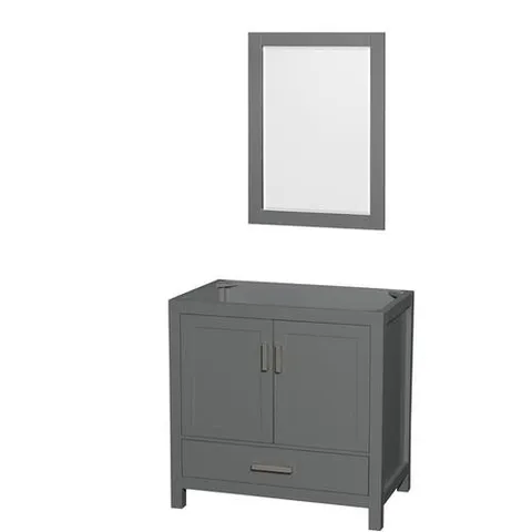 Sheffield 35-in Dark Gray Vanity Cabinet with Mirror