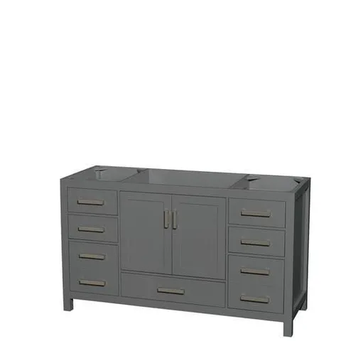 Sheffield 60" Dark Gray Double Bathroom Vanity Cabinet