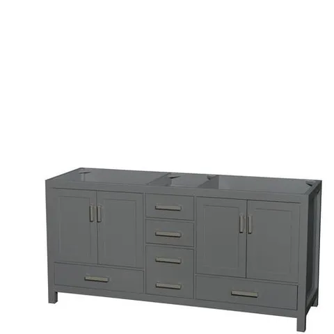 Sheffield 70.75-in Dark Gray Bathroom Vanity Base Cabinet