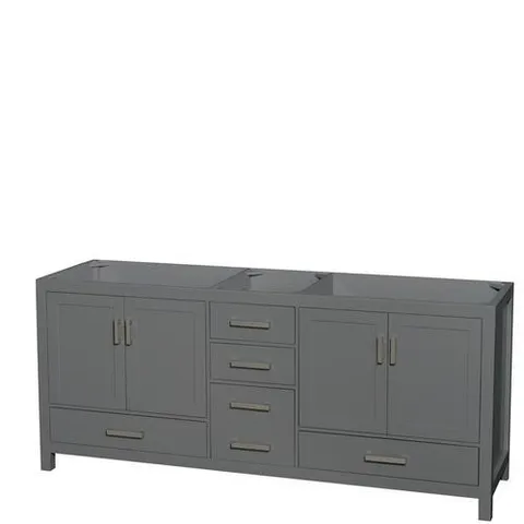Sheffield 80-in Dark Gray Bathroom Vanity Base Cabinet