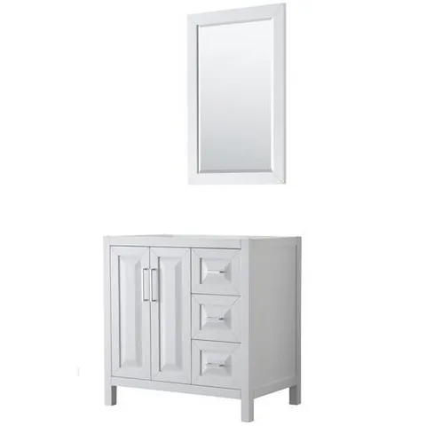 Daria 36" White Bathroom Vanity with Mirror