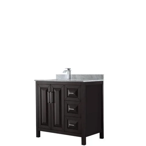 Daria 36" Dark Espresso Single-Sink Vanity with Carrara Marble Top