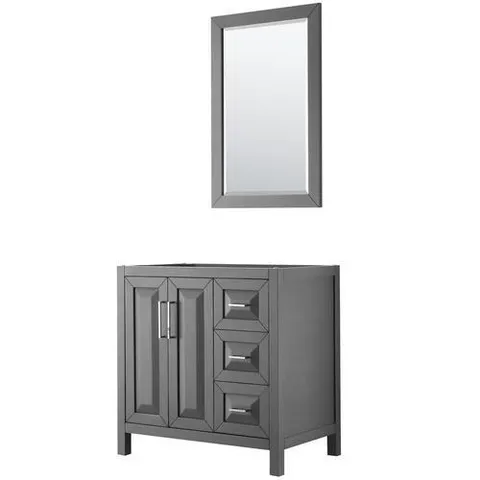 Daria 36-in Dark Gray Single Bathroom Vanity with Mirror