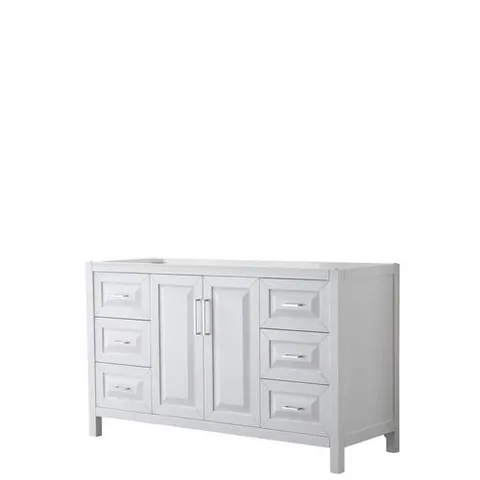 Daria 59-in White Bathroom Vanity Base Cabinet