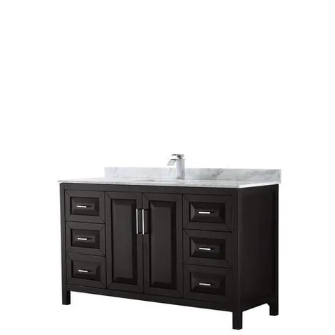 Daria 60-in Dark Espresso Single Sink Vanity with Carrara Marble Top