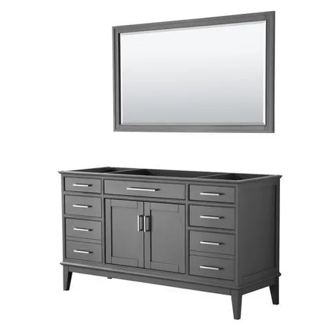 Margate 60-in Dark Gray Single Bathroom Vanity with Mirror
