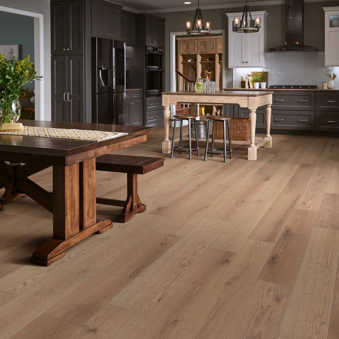 Shaw Ellendale Oak River Meadow Oak 1/2-in T x 9-1/4-in W Water Resistant Wirebrushed Engineered Hardwood Flooring ( 31.16-sq ft / Carton ), photo 2 of 8