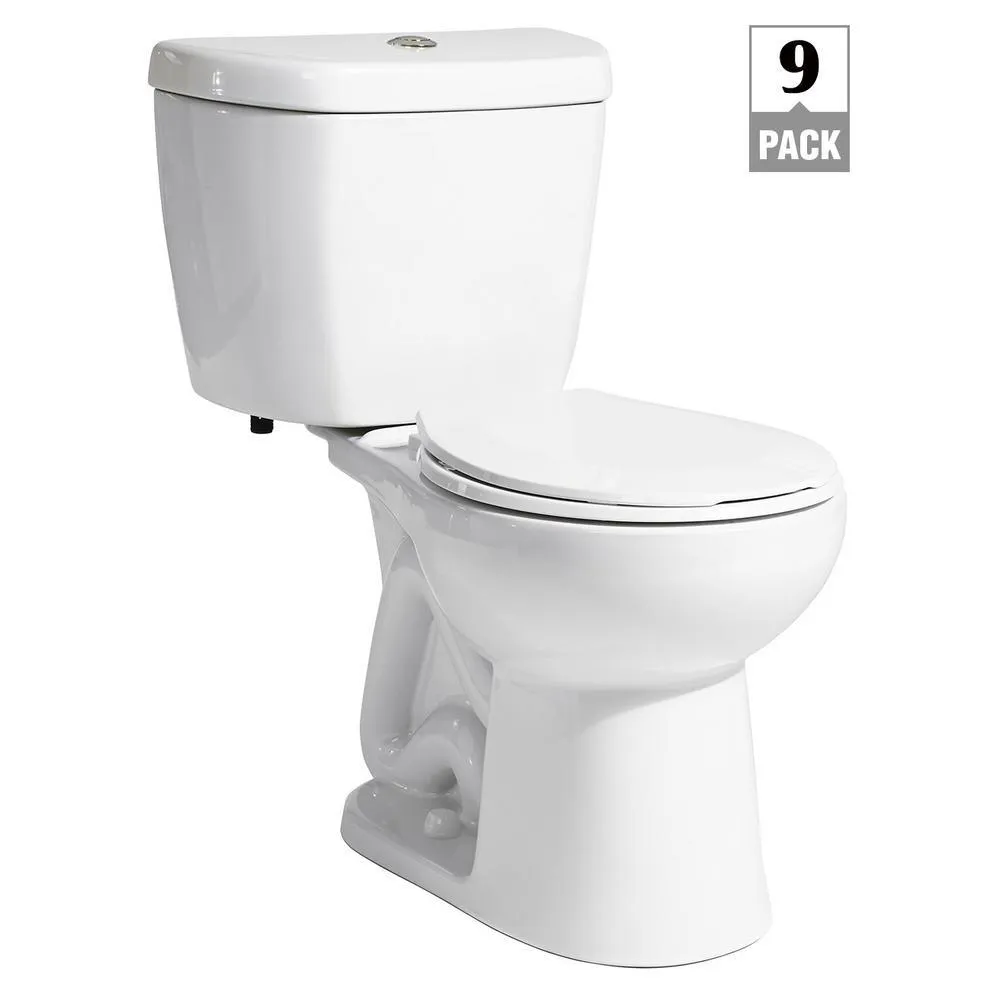 Stealth 2-Piece 0.8 GPF Single Flush Round Front Toilet in White, Seat Included (9-Pack), photo 2 of 10