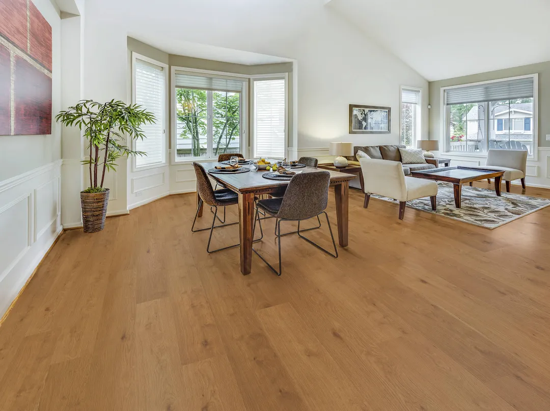 allen + roth Lakeview Huron Oak 1/2-in T x 9-1/2-in W Wirebrushed Engineered Hardwood Flooring ( 34.1-sq ft / Carton ), photo 2 of 7