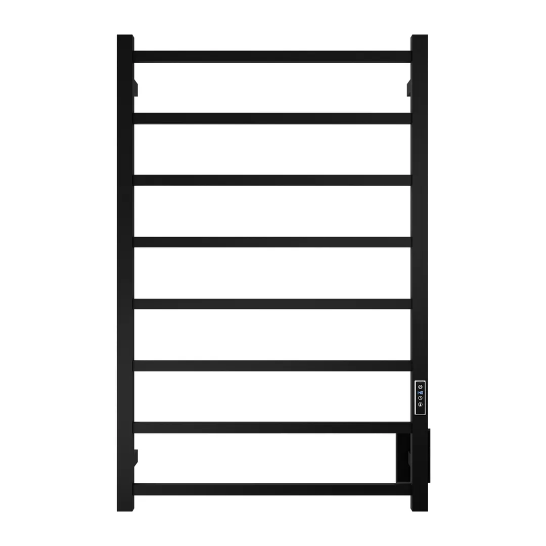 ANZZI Bell 8-Bar Matte Black Plug-In Wall Mounted Towel Warmer, 23.6 in W x 36.25 in H, photo 3 of 10