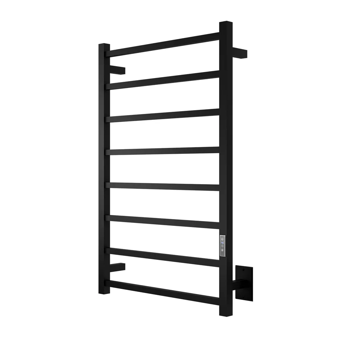 ANZZI Bell 8-Bar Matte Black Plug-In Wall Mounted Towel Warmer, 23.6 in W x 36.25 in H, photo 5 of 10