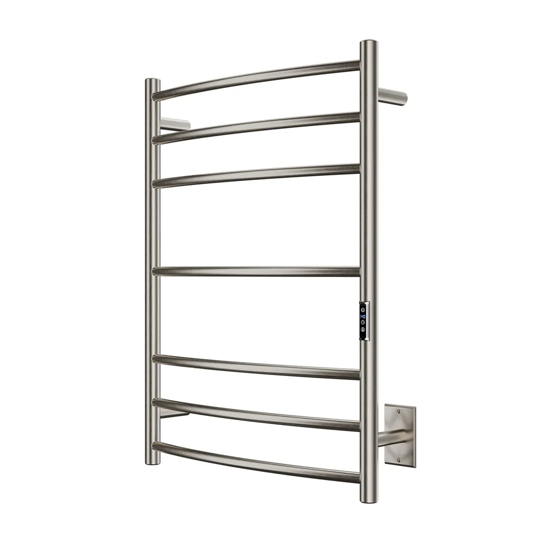 ANZZI Brushed Nickel Plug-In Wall-Mount Towel Warmer, 31.5 x 23.6 in, 7-Bar, photo 5 of 10
