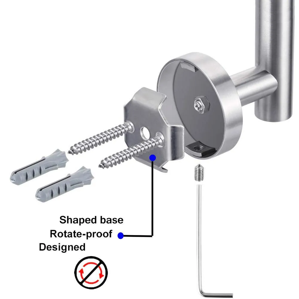 ruiling 24 in. Wall mount Towel Bar in Stainless Steel Brushed Silver, photo 8 of 11
