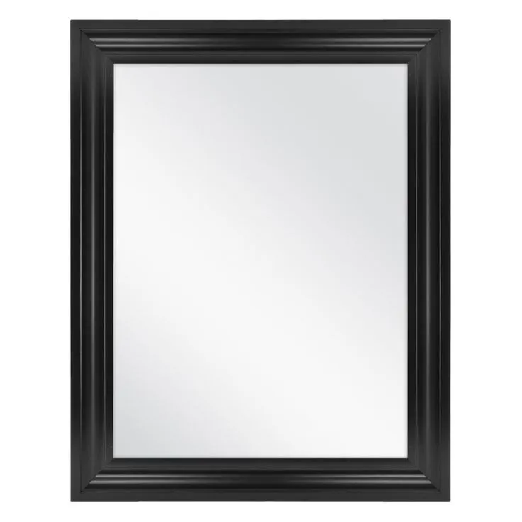 34 in. W x 28 in. H Framed Rectangular Anti-Fog Bathroom Vanity Mirror in Black Finish, photo 5 of 5