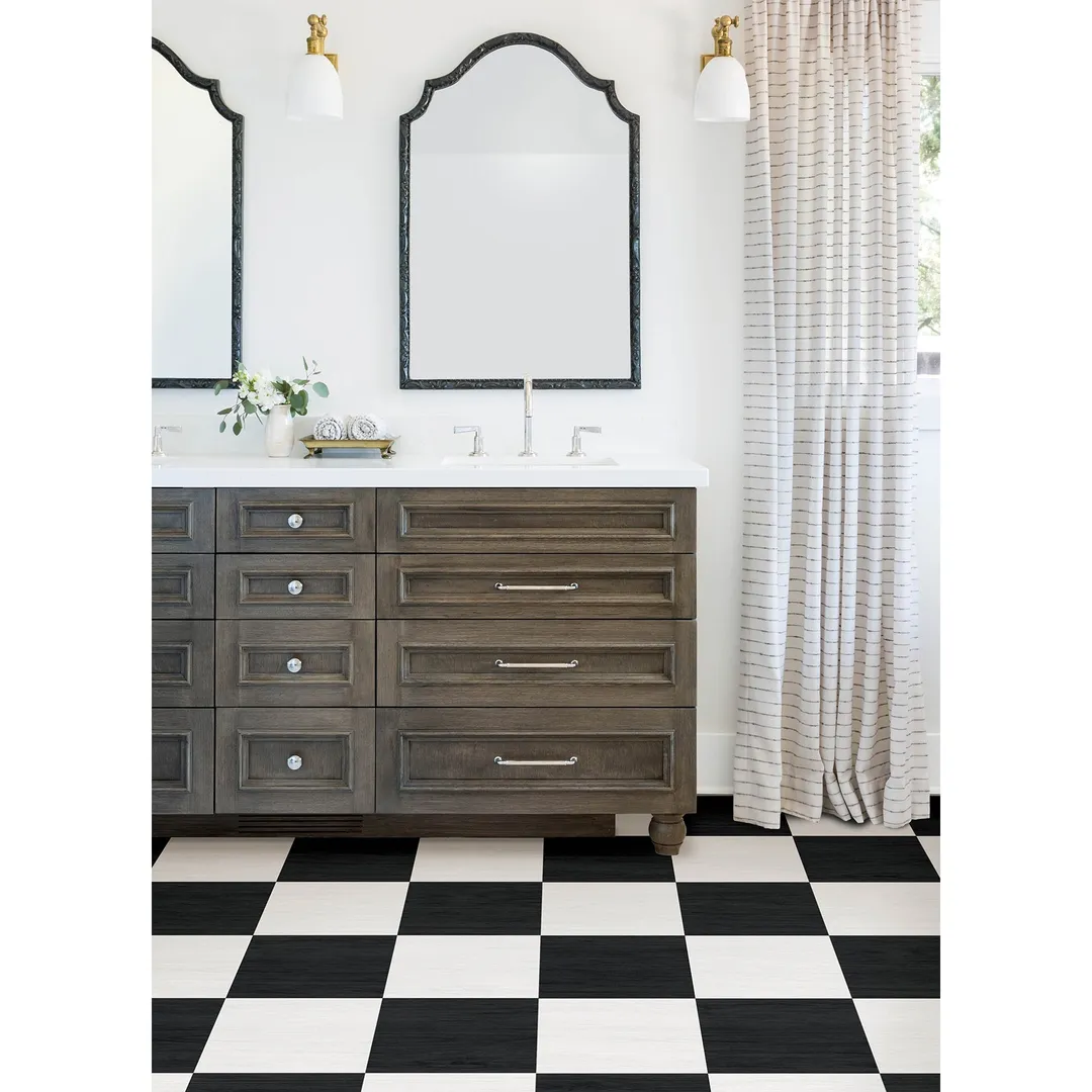FloorPops x Chris Loves Julia Black 2.76-mil x 12-in W Waterproof Peel and Stick Marble look Luxury Vinyl Tile Flooring ( 20-sq ft Carton ), photo 2 of 5