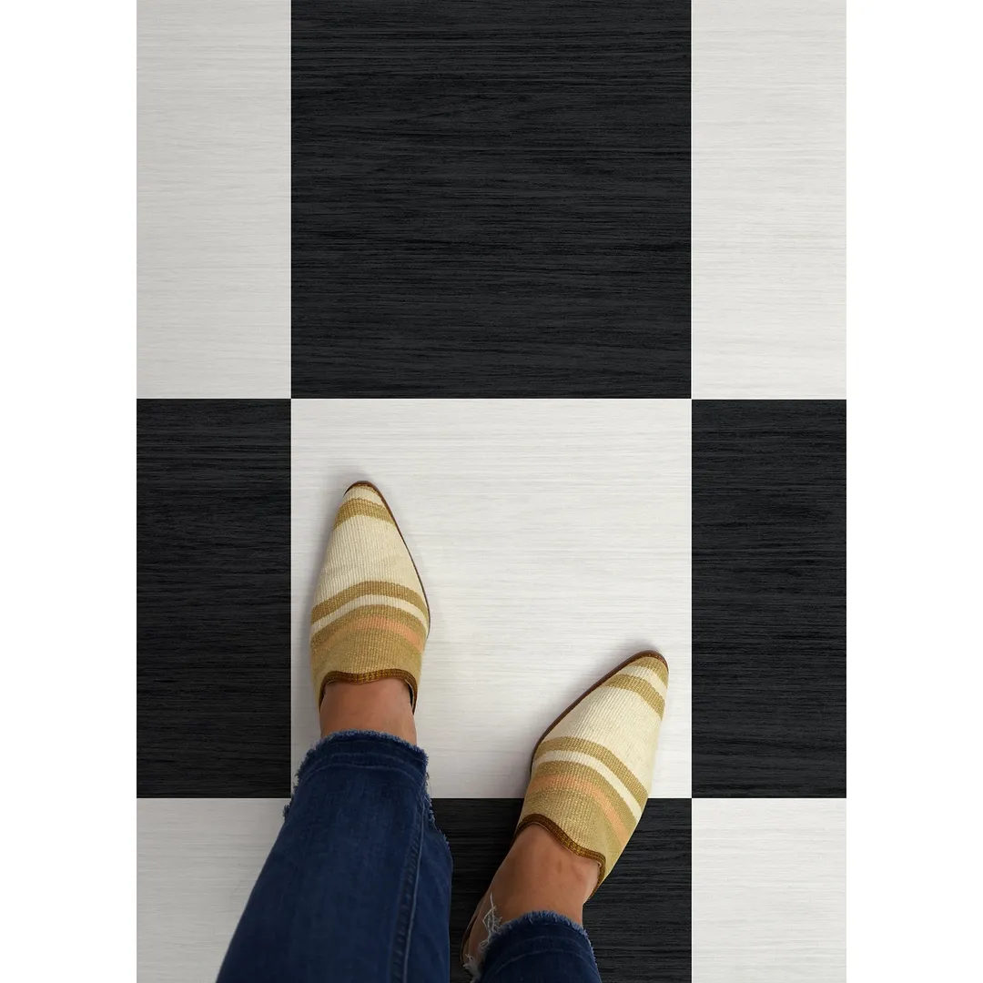FloorPops x Chris Loves Julia Black 2.76-mil x 12-in W Waterproof Peel and Stick Marble look Luxury Vinyl Tile Flooring ( 20-sq ft Carton ), photo 3 of 5