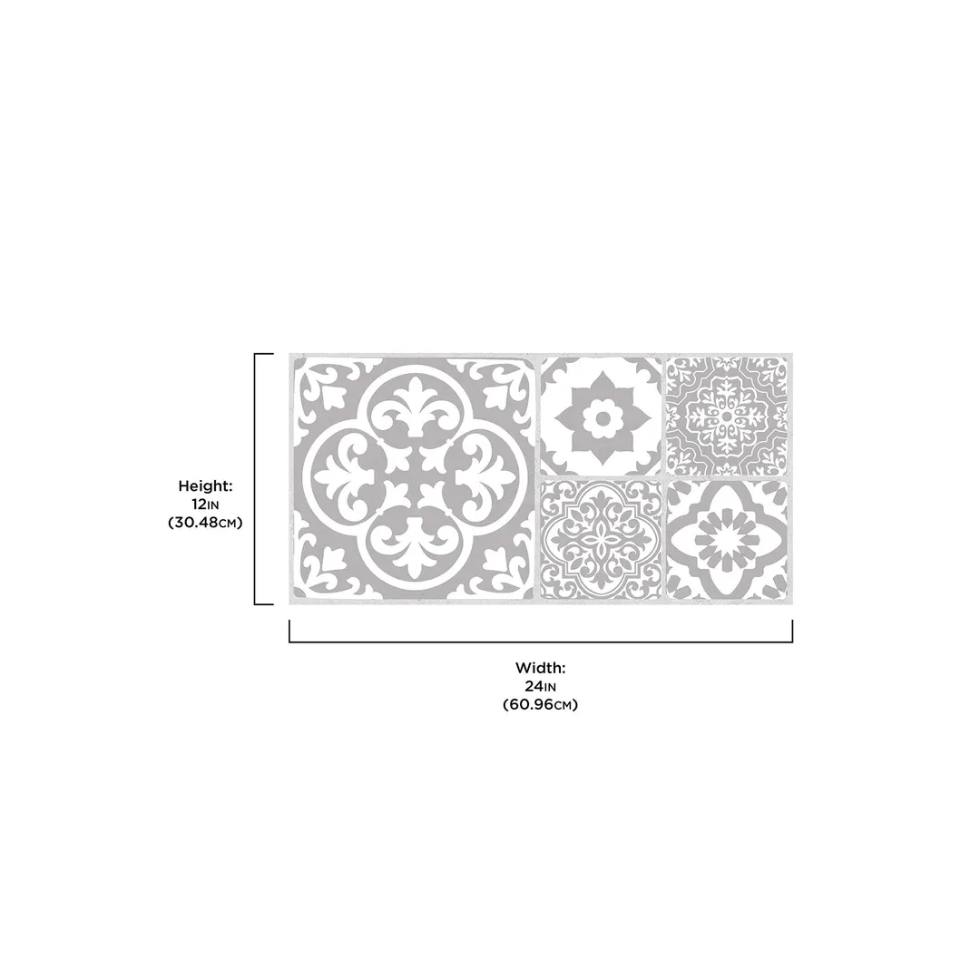 FloorPops Grey 2.76-mil x 12-in W Waterproof Peel and Stick Patterned look Luxury Vinyl Tile Flooring ( 12-sq ft Carton ), photo 8 of 8