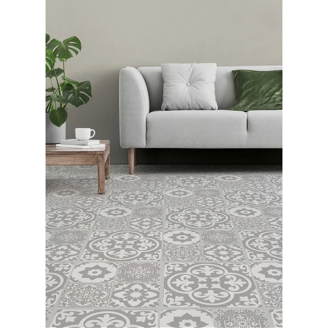 FloorPops Grey 2.76-mil x 12-in W Waterproof Peel and Stick Patterned look Luxury Vinyl Tile Flooring ( 12-sq ft Carton ), photo 2 of 8