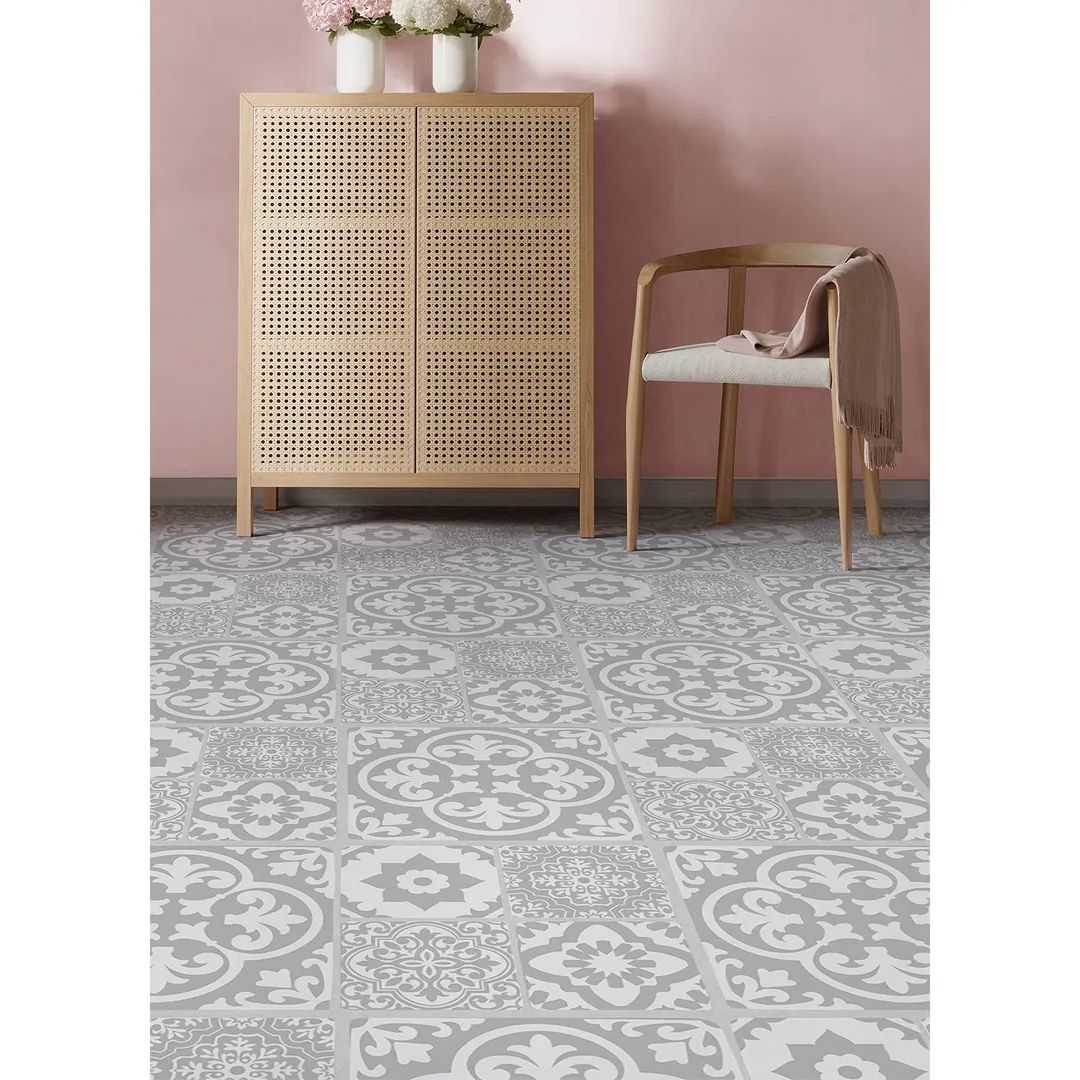 FloorPops Grey 2.76-mil x 12-in W Waterproof Peel and Stick Patterned look Luxury Vinyl Tile Flooring ( 12-sq ft Carton ), photo 6 of 8