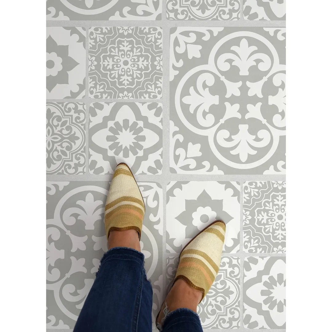 FloorPops Grey 2.76-mil x 12-in W Waterproof Peel and Stick Patterned look Luxury Vinyl Tile Flooring ( 12-sq ft Carton ), photo 7 of 8