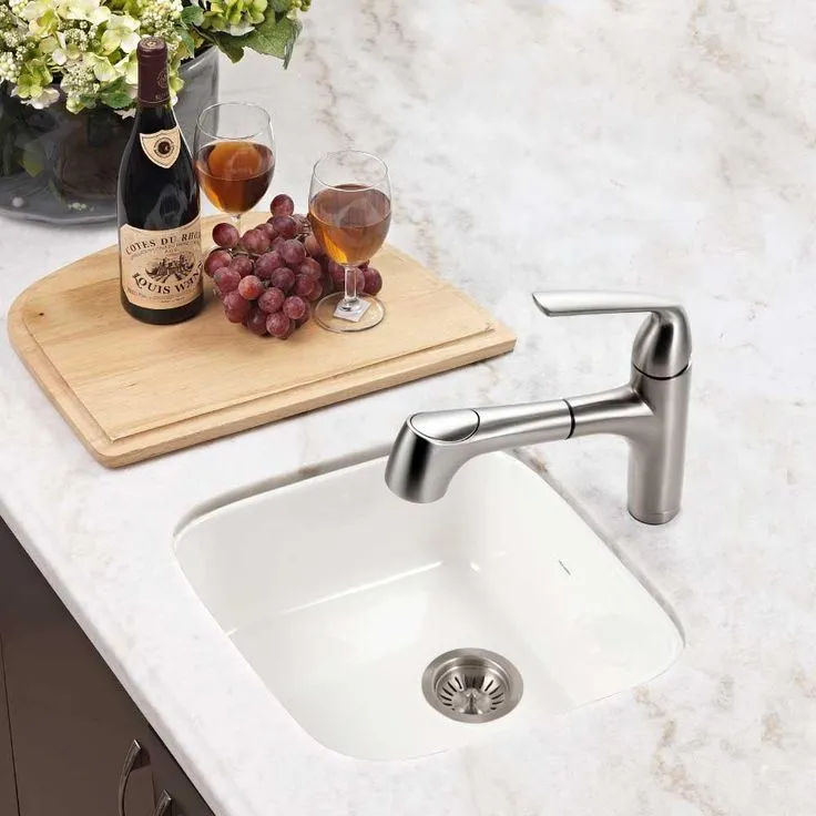 Platus Undermount Fireclay 19 in. Single Bowl Bar Sink in White with Square Basin, photo 2 of 8