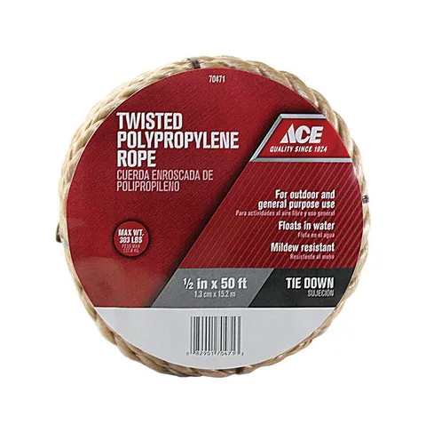 1/2 in deep · 50 ft long Brown Twisted Poly Rope