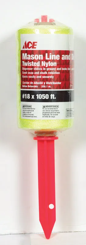 #18 x 1050 ft Yellow Twisted Nylon Mason Line with Dispenser