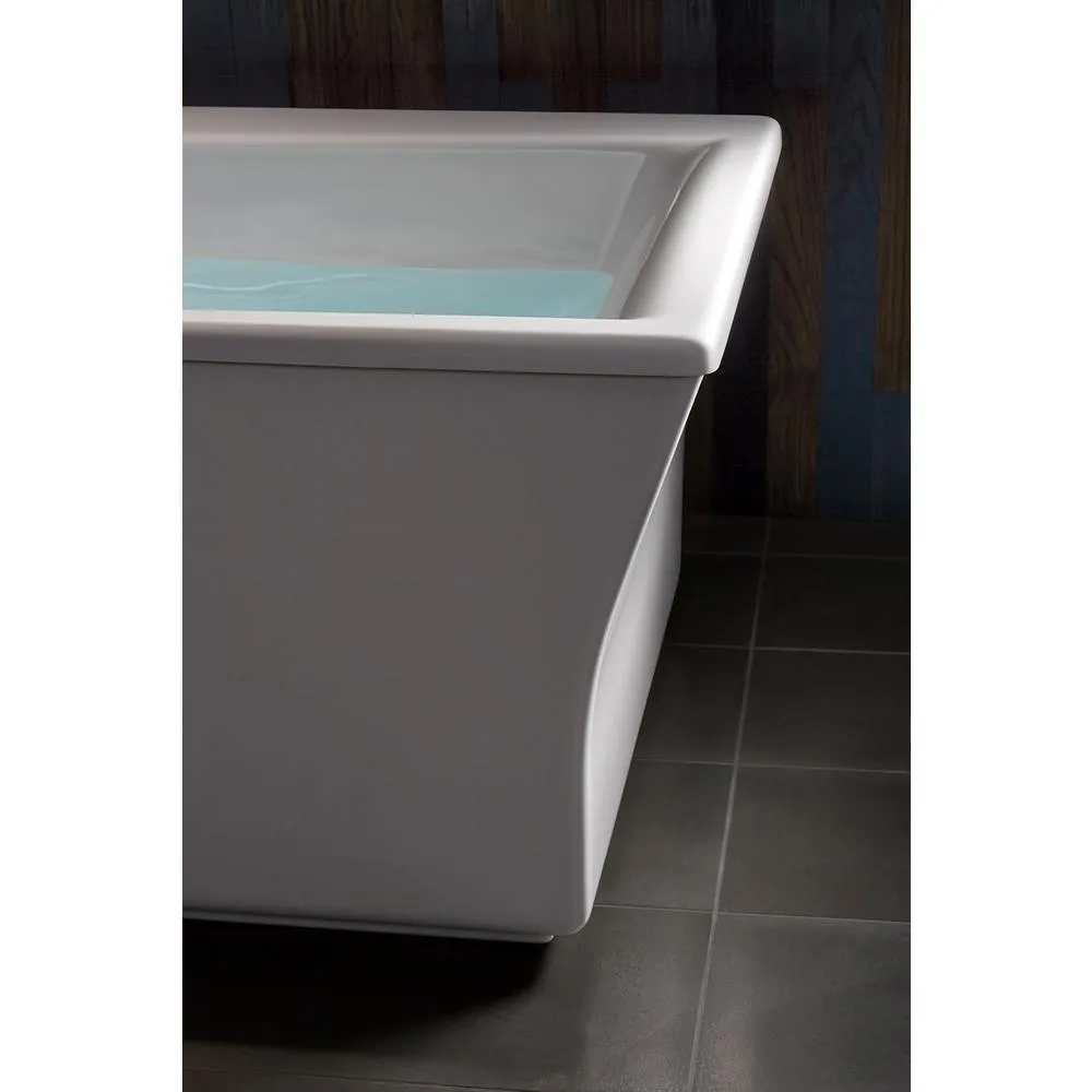 Stargaze 72 in. x 36 in. Freestanding Bathtub with Fluted Shroud and Center Drain in White, photo 6 of 8