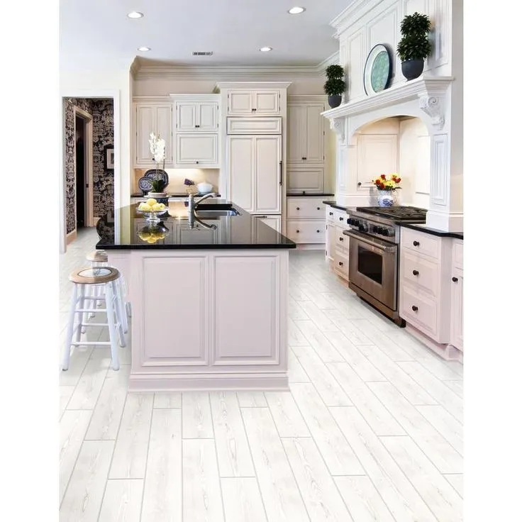 TRUE PORCELAIN CO. Pine Wood White 6-in x 36-in Matte Porcelain Wood Look Floor and Wall Tile, photo 3 of 6