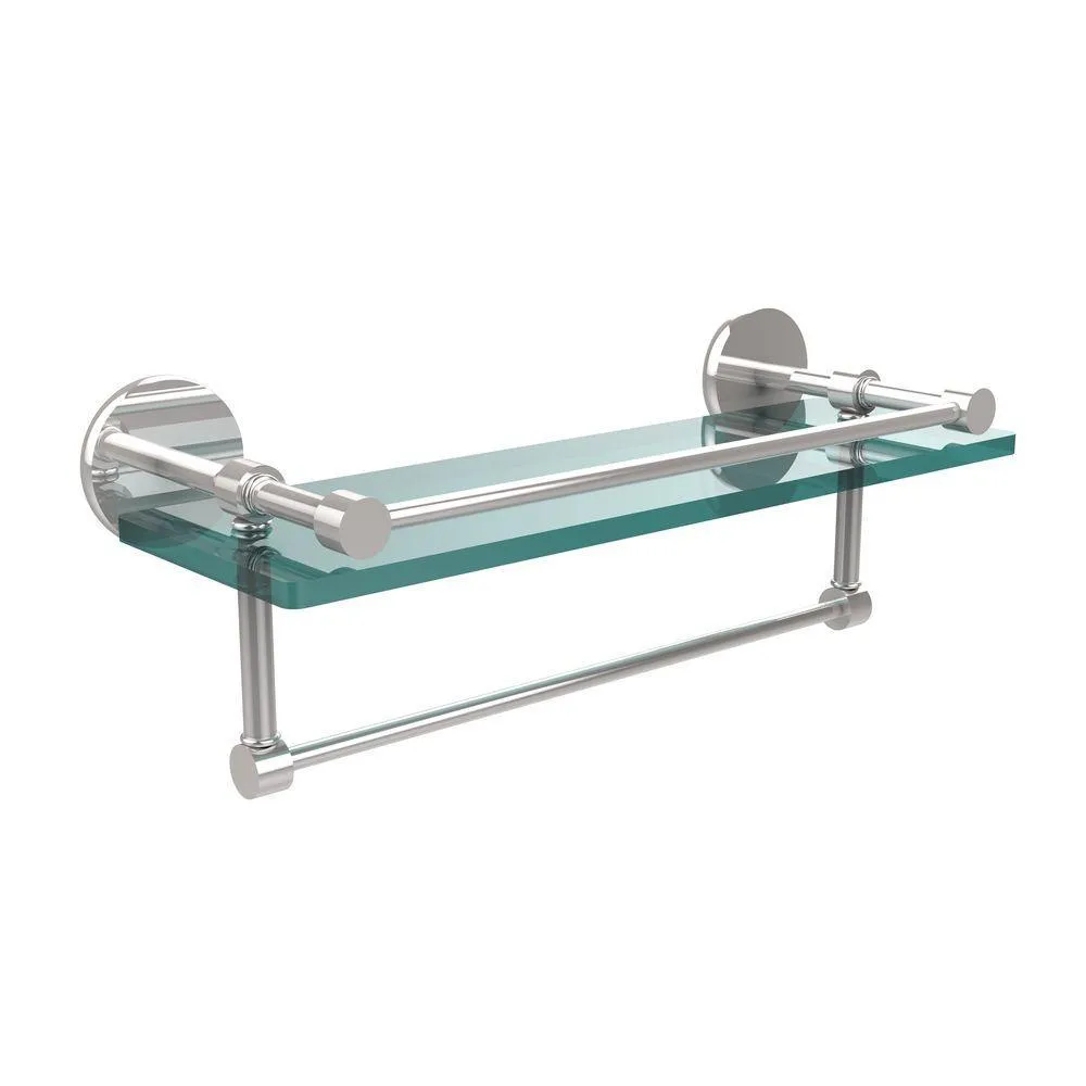 Allied Brass 16 in. L x 5 in. H x 5 in. W Clear Glass Bathroom Shelf with Towel Bar in Oil Rubbed Bronze, photo 9 of 14
