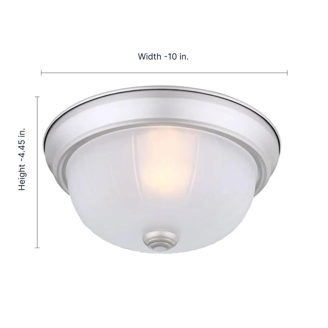 Project Source 6-Pack 10-in Painted Brushed Nickel Traditional Flush Mount Ceiling Light with Frosted Glass, photo 8 of 12