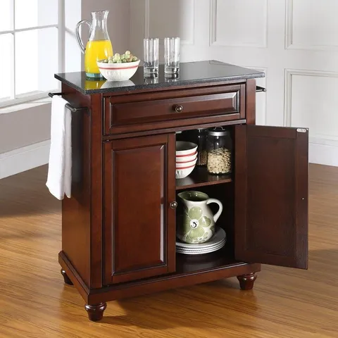 Brown Composite Base with Granite Top Kitchen Island