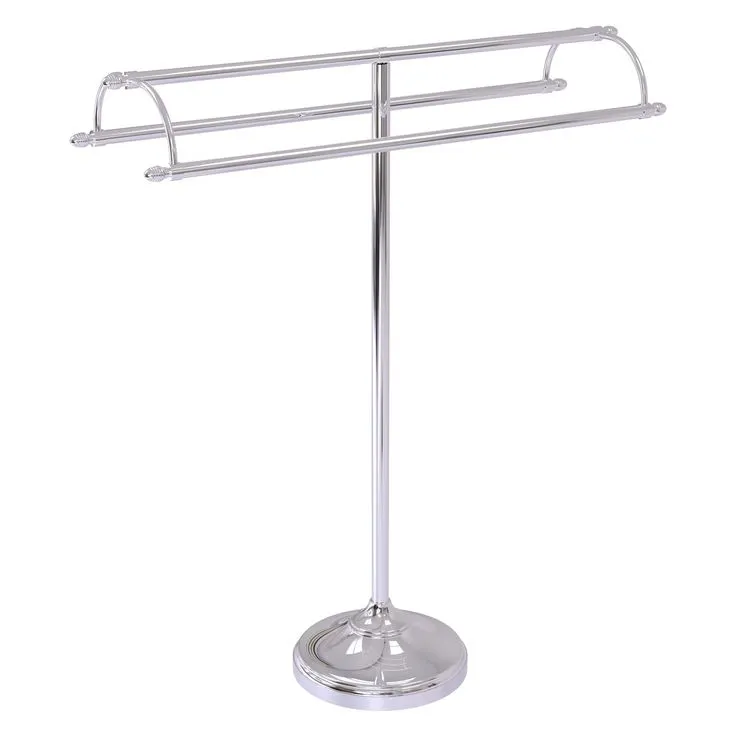 Allied Brass Free Standing Double Arm Towel Holder in Polished Chrome, photo 3 of 3