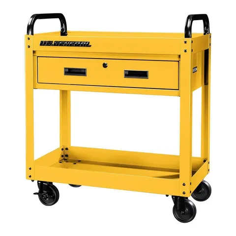 30 in. Service Cart with Drawer, Yellow