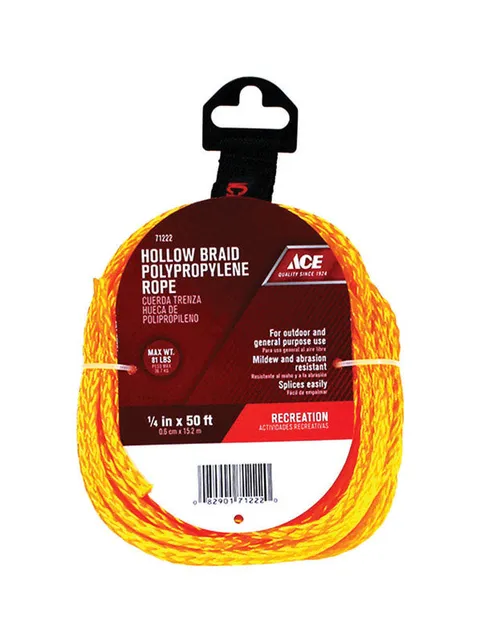 1/4 in. Dia x 50 ft. Gold Hollow Braid Polypropylene Rope