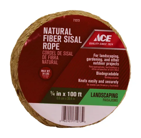 1/4 in. Diameter x 100 ft. Brown Twisted Sisal Rope