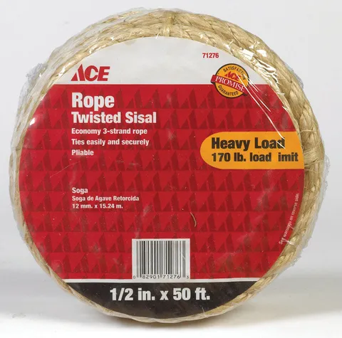 1/2 in. Diameter x 50 ft. Tan Twisted Sisal Rope