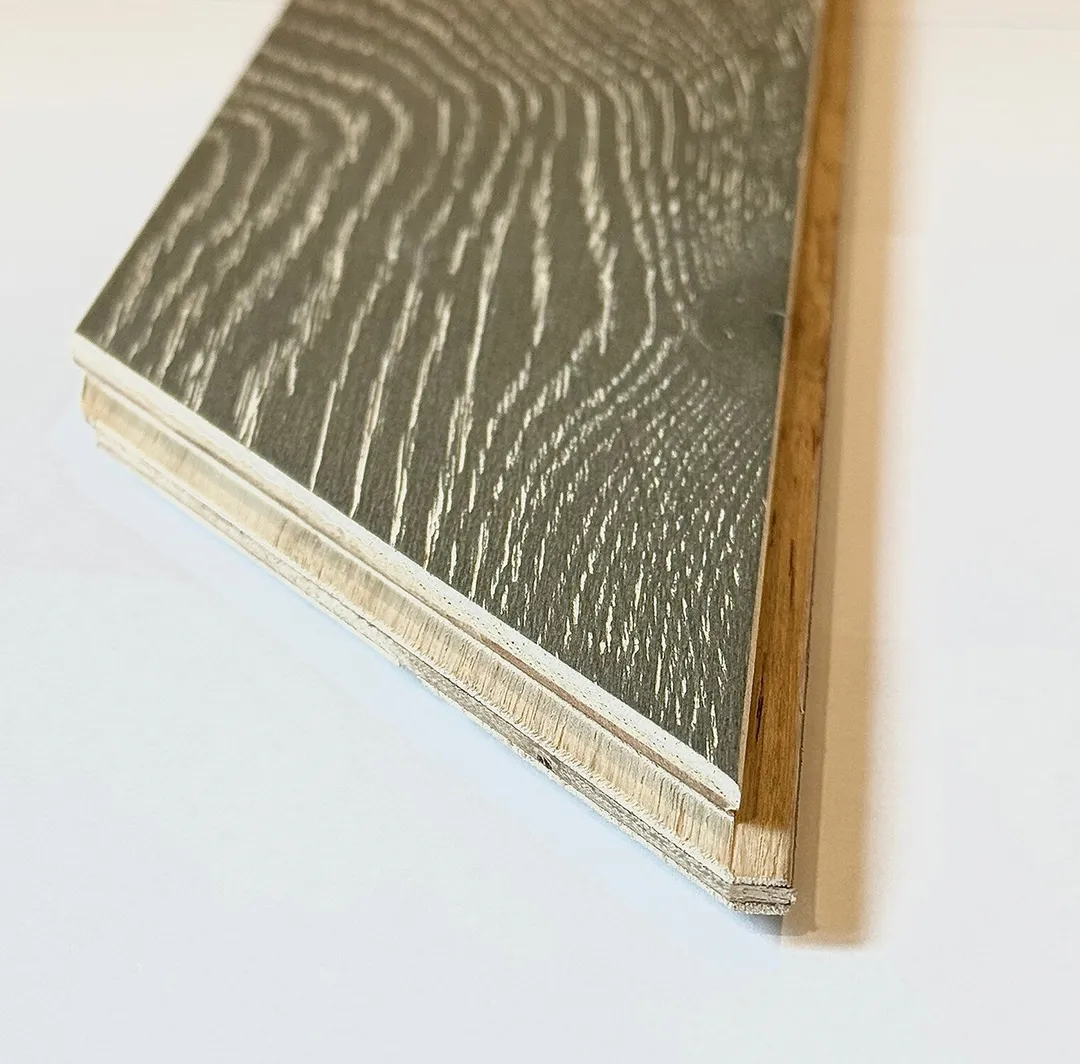 Flooors by LTL Chevron Oxford Grey Tone Oak 19/32-in T x 3-17/32-in W Wirebrushed Engineered Hardwood Flooring ( 7.31-sq ft / Carton ), photo 6 of 7