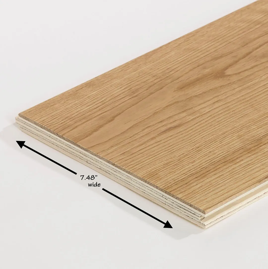 Flooors by LTL Natural lacquer Tan Oak 19/32-in T x 7-31/64-in W Wirebrushed Engineered Hardwood Flooring ( 31.08-sq ft / Carton ), photo 6 of 7