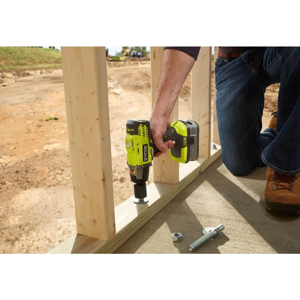 RYOBI ONE+ 18V Cordless 1/2 in. Impact Wrench, Inflator, LED Light Kit w/(1)4.0Ah, (1)1.5Ah Battery, Bag, Charger Not Included, photo 11 of 15