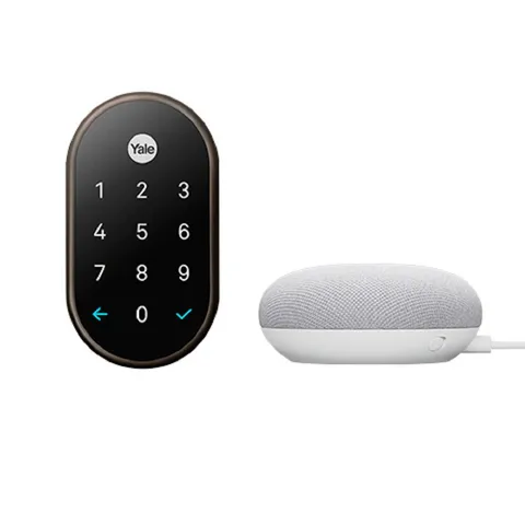 Nest x Yale Smart Lock Oil Rubbed Bronze + Nest Mini