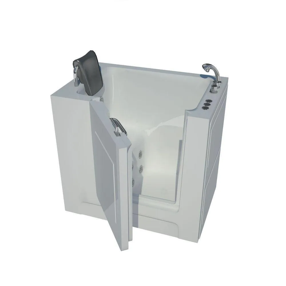 Universal Tubs Nova Heated 4.5 ft. Walk-In Whirlpool Bathtub in Biscuit with Chrome Trim, photo 16 of 52