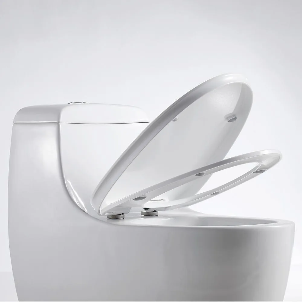 New practical double flush 1 piece 0.8 / 1.28 GPF white double pumping Elongated toilet with chair, photo 6 of 8