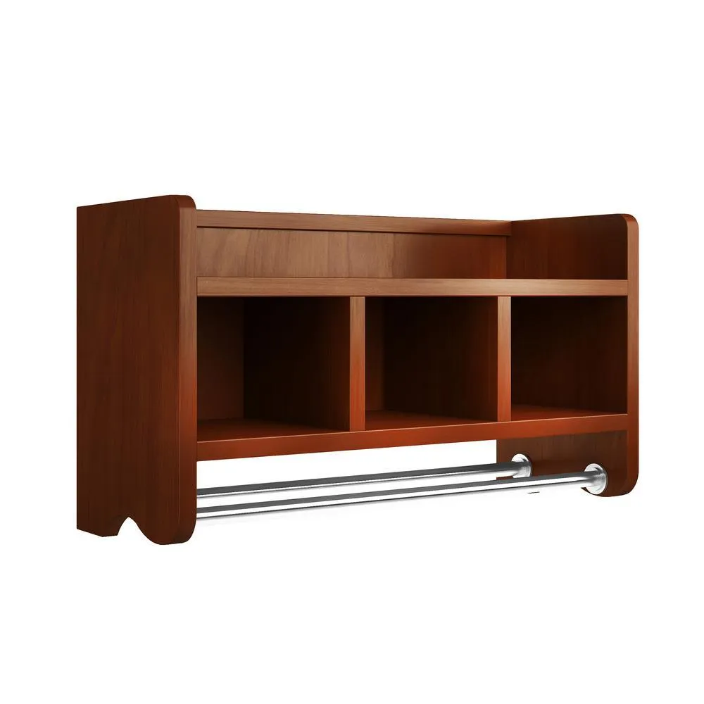 Alaterre Furniture 25 in. W Bath Storage Shelf with Towel Rod in Espresso, photo 5 of 6