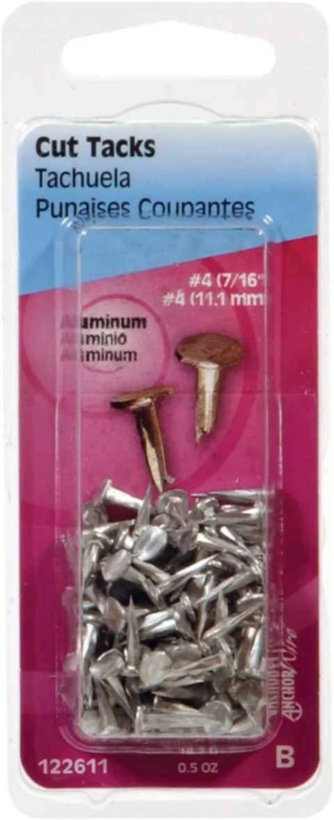 No. 6 × 1/2 in Silver Aluminum Cut Tacks, 0.5 oz Pack