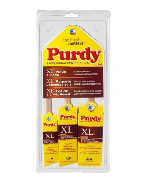 XL Nylon/Polyester Angle Brush 3‑Pack