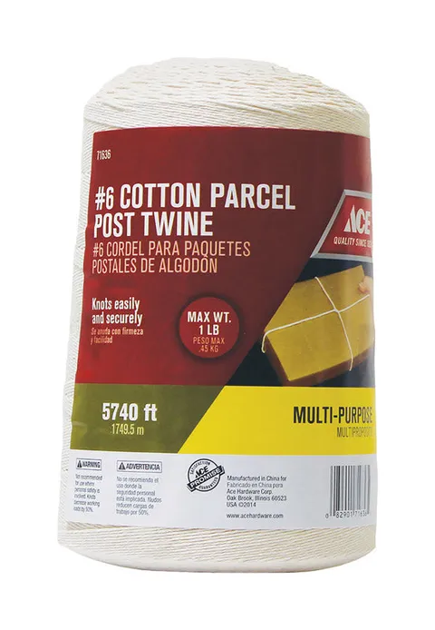 5740 ft. White Twisted Cotton Twine #6, Multi-Purpose Parcel Post