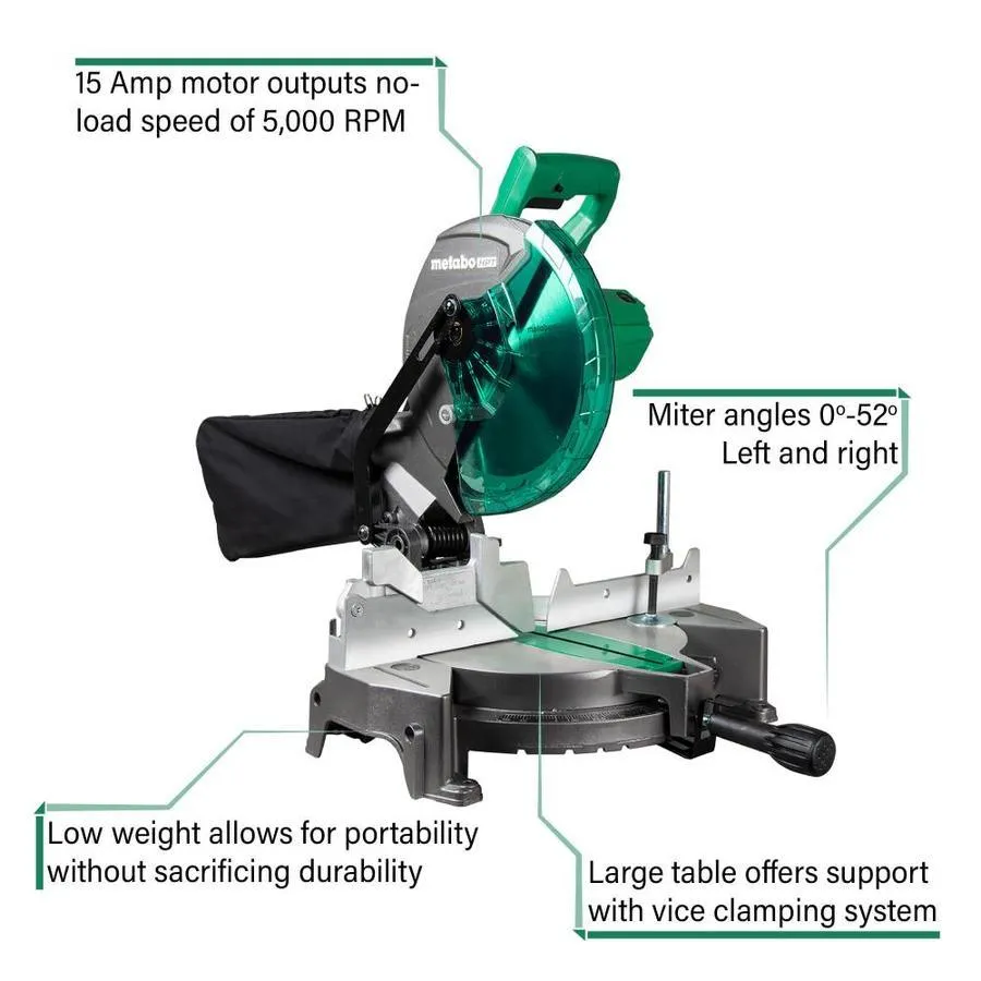 Metabo HPT (was Hitachi Power Tools) 10-in 15-Amp Single Bevel Compound Corded Miter Saw, photo 3 of 9