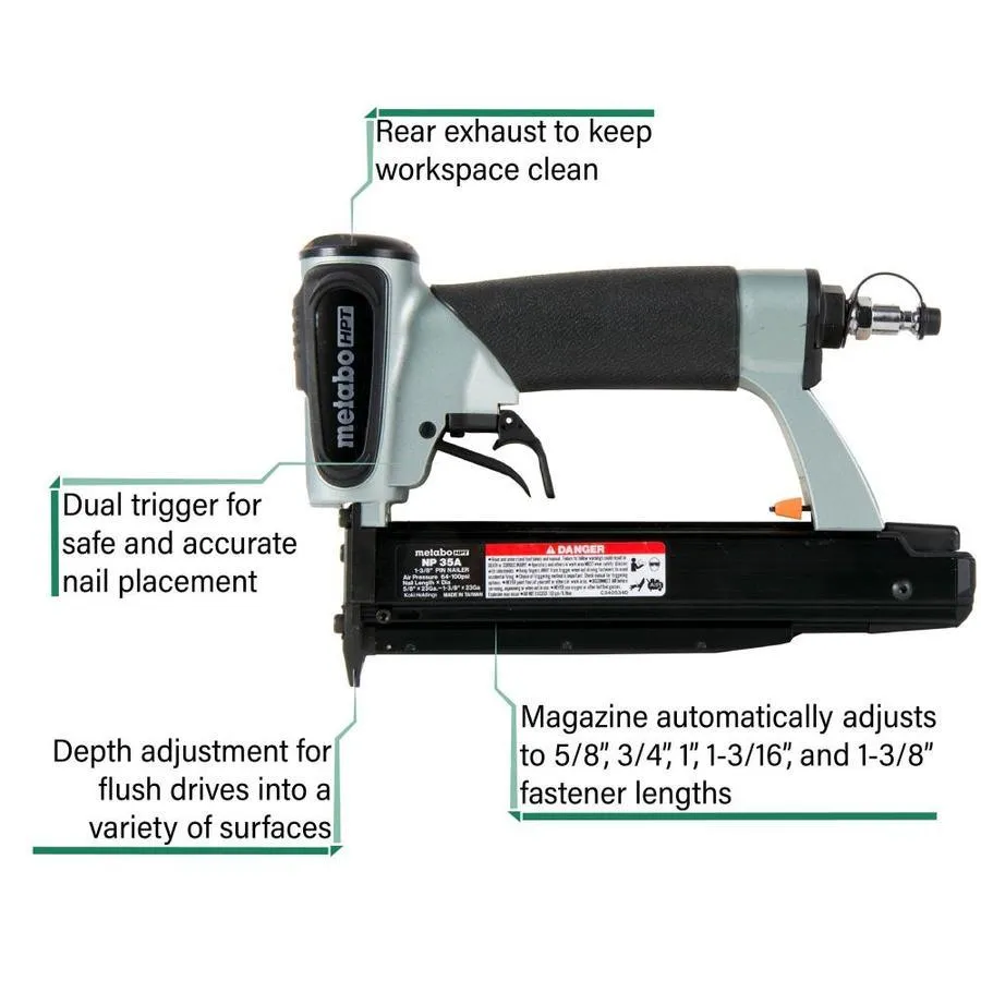 Metabo HPT (was Hitachi Power Tools) 1.375-in 23-Gauge Pneumatic Pin Nailer, photo 3 of 11