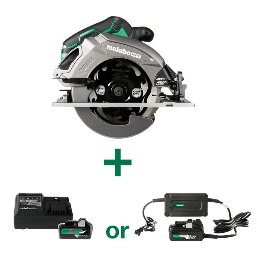 Metabo HPT (was Hitachi Power Tools) MultiVolt 36-Volt 7-1/4-in Brushless Hybrid Cordless and Corded Circular Saw with Brake and Aluminum Alloy Die Casting Shoe, photo 4 of 13